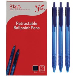 Stat Retractable Ballpoint Pen Medium 1mm Blue