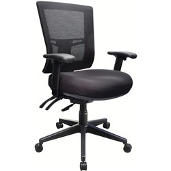 Buro Metro II 24/7 Mid Back Chair With Arms Nylon Base Seat Slide Mesh Back Black