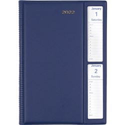 Collins Belmont Desk Diary A5 2 Days To Page Window Faced Navy