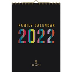 Collins Family Wall Calendar A3 Month To View Edge Rainbow