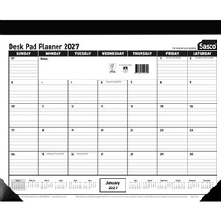 Sasco Desk Pad Planner 430 x 555mm Month To View White
