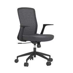 Buro Mondo Fleet Office Chair With Arms Black Mesh Back And Fabric Seat