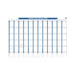 Upward Dated Year Wall Planner 1005 x 685mm Blue