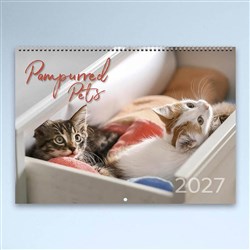 Easy -2C Wall Calendar 337 x 240mm Month To View Pampurred Pets