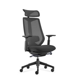 Rapidline Titan Executive Chair High Mesh Back With Arms Black Fabric Seat