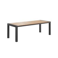 Rapidline Ridge Outdoor Table Large 2300W x 900D x 750mmH European Oak Top Black Frame