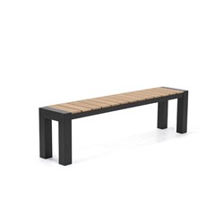 Rapidline Ridge Outdoor Bench Seat Large 2140W x 350D x 460mmH European Oak And Black