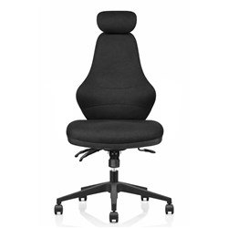 Rapidline Ergora Posture Chair High Back Fabric Seat And Back Black