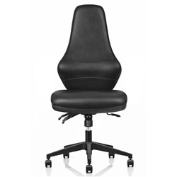 Rapidline Ergora Posture Chair Medium Back PU Leather Seat And Back Black