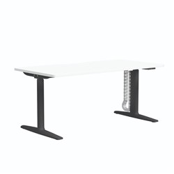 Buro Syntra Height Adjustable Desk 1500W x 750D x 650-1300mmH White/Black