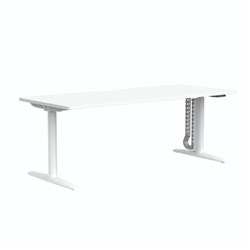 Buro Syntra Height Adjustable Desk 1800W x 750D x 650-1300mmH White/White
