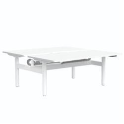 Buro Syntra Height Adjustable Back To Back Desk 2 Person 1500W x 620-1270mmH Wht/White