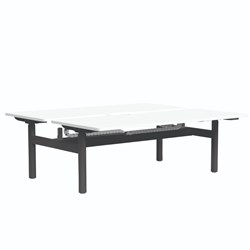 Buro Syntra Height Adjustable Back to Back Desk 2 Person 1800W x 620-1270mmH Wht/Black