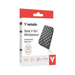 Verbatim Store 'n' Go Mini Diamond Portable Hard Drive USB-C 512GB Black
