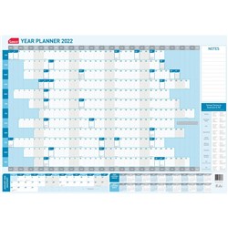 Sasco Standard Year Planner 870 x 610mm White And Blue