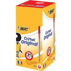 Bic Cristal Original Ballpoint Pen Medium 1mm Red Box of 50