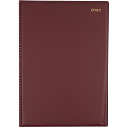 Collins Belmont Desk Diary A4 Day To Page Burgundy