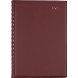 Collins Belmont Desk Diary A5 Day To Page Burgundy