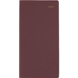 Collins Belmont Pocket Diary B6/7 Slimline Week To View Landscape Burgundy