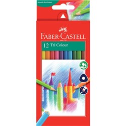 Faber-Castell Tri Colour Pencils Assorted Pack of 12