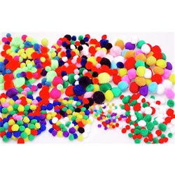 Jasart Pom Poms 38mm Assorted Pack of 100