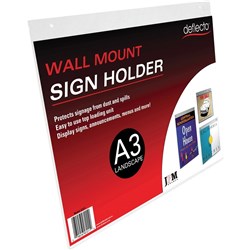 Deflecto Sign Menu Holder A3 Wall Mount Landscape