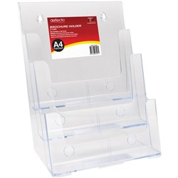 Deflecto Brochure Holder A4 3 Tier Free Standing and Wall Mount