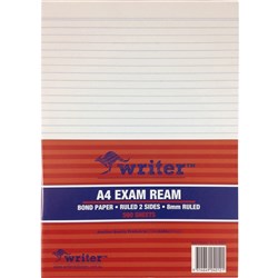 Writer A4 Exam Paper 55gsm Paper 8mm Ruled 500 Sheets