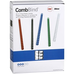 GBC Plastic Binding Comb 16mm 21 Loop 120 Sheets Capacity White Pack Of 100