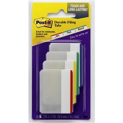 Post-it 686F-1 Durable Tabs 50mm x 38mm Assorted Pack Of 24