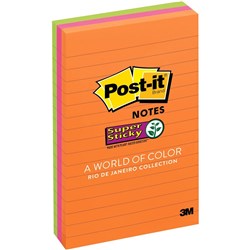 Post-It 660-3SSUC Super Sticky Notes 98mmx149mm Energy Boost Pack of 3