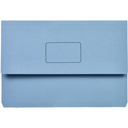 Marbig Slimpick Manilla Document Wallet Foolscap 30mm Gusset Blue