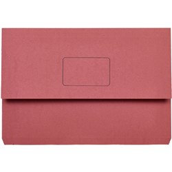 Marbig Slimpick Manilla Document Wallet Foolscap 30mm Gusset Red