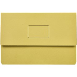 Marbig Slimpick Manilla Document Wallet Foolscap 30mm Gusset Yellow