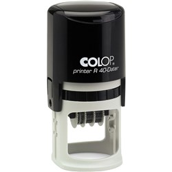 Colop R40 Self Inking 12 Hour Time And Date Stamp 4mm Red/Blue Ink