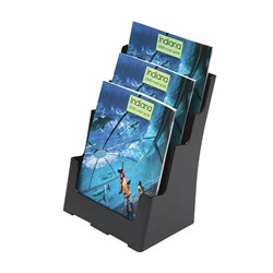 Deflecto Brochure Holder A4 Sustainable Office 3 Tier 60% Recycled Black