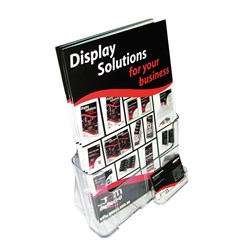 Deflecto Brochure Holder A4 Free Standing Or Wall Mount With Business Card Holder