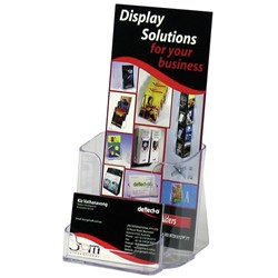 Deflecto Brochure Holder DL Free Standing Or Wall Mount With Business Card Holder