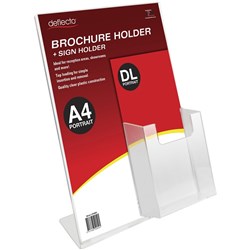 Deflecto Sign Holder Slanted A4 Sign Holder With Top Mount DL Brochure Holder Portrait