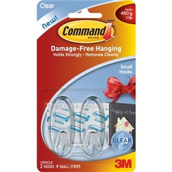 Command 17092CLR Clear Hook Small Hooks Clear Pack of 2