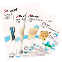 Rexel Laminating Pouches A4 75 Micron Gloss Pack Of 100