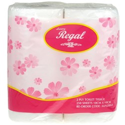 Regal Premium Toilet Paper Rolls 2 Ply 250 Sheet Pack Of 4