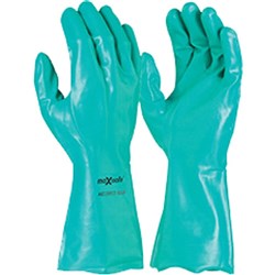 Maxisafe Chemical Nitrile Gloves 33cm Extra Large Green