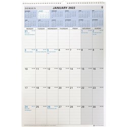 Debden Calendar Wall Planner 394 x 577mm Month To View Wiro