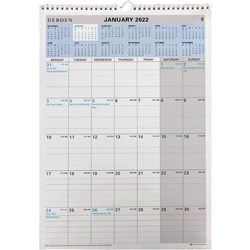 Debden Calendar Wall Planner 300 x 432mm Month To View Wiro