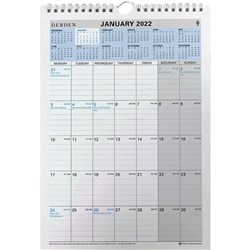 Debden Calendar Wall Planner 210 x 297mm Month To View Wiro