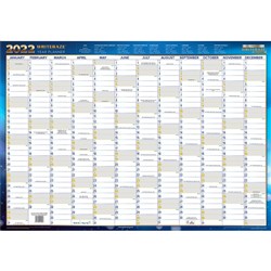 Collins Writeraze Dated Wall Planner 500 x 700mm Unframed Blue