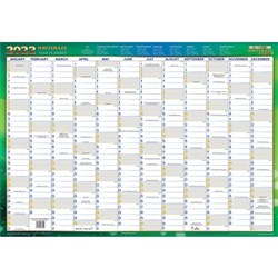 Collins Writeraze Dated Wall Planner 500 x 700mm Recycled Green