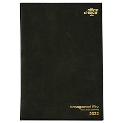 Office Choice Management Diary A5 Day To Page Black