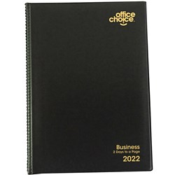 Office Choice Business Diary A4 2 Days To Page Black